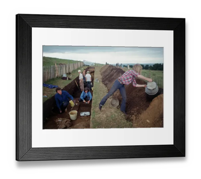 Framed Print : Workers Excavating Legendary Castle Site Framed Print : Workers Excavating Legendary Castle Site
