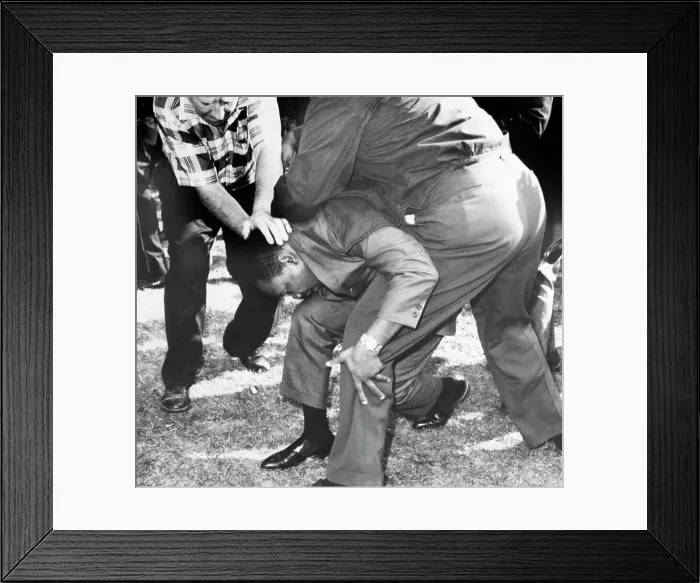 Framed Print : Martin Luther King Assaulted During March Framed Print : Martin Luther King Assaulted During March