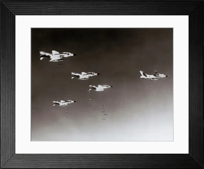 Framed Print : Fighters Drop Bombs Over North Vietnam Framed Print : Fighters Drop Bombs Over North Vietnam