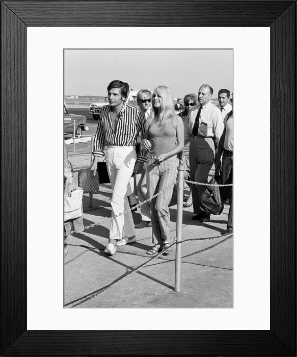 Framed Print : Brigitte Bardot with New Husband at JFK Airport Framed Print : Brigitte Bardot with New Husband at JFK Airport