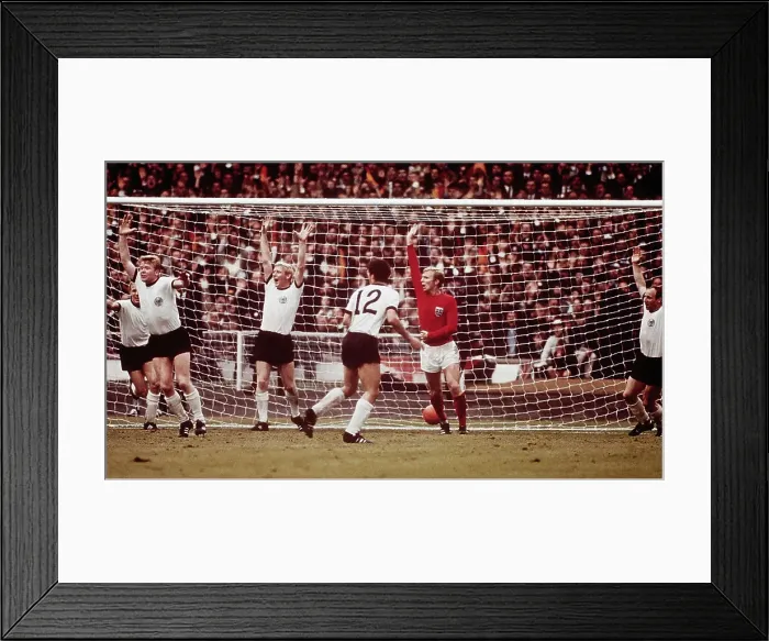 Framed Print : Soccer Players Raise Arms After Goal Framed Print : Soccer Players Raise Arms After Goal