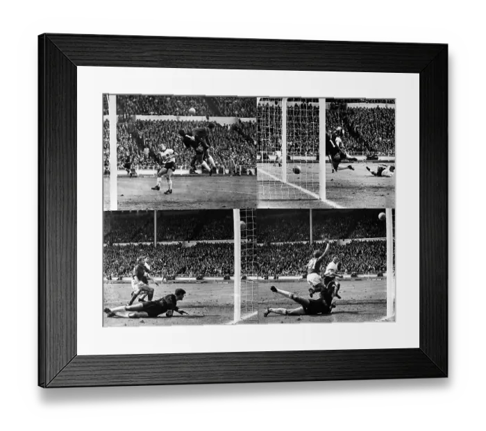 Framed Print : Geoff Hurst in Four Picture Sequence Framed Print : Geoff Hurst in Four Picture Sequence