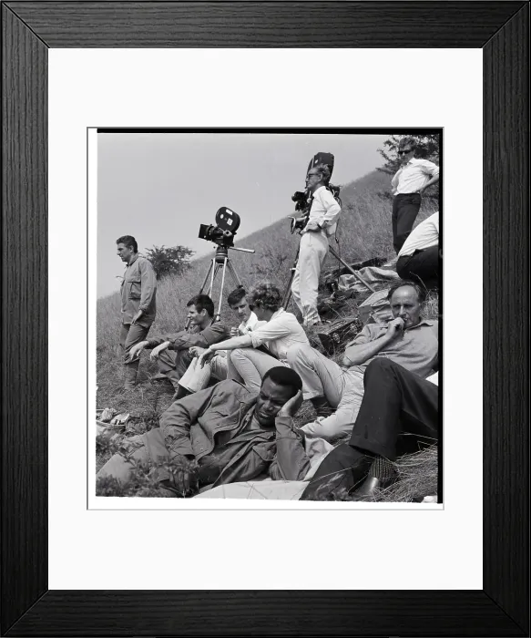 Framed Print : Reclining Jim Brown Frowns by Film Crew Framed Print : Reclining Jim Brown Frowns by Film Crew