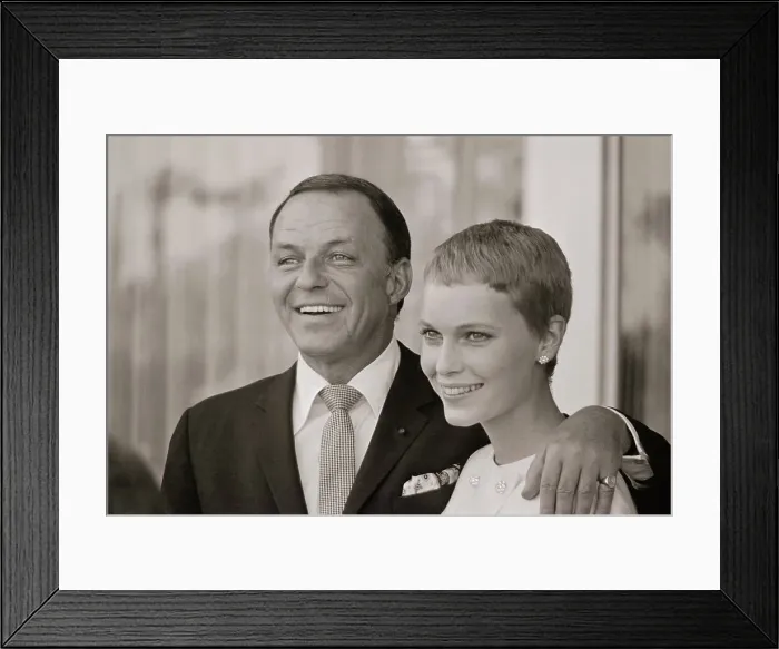 Framed Print : Mia Farrow and Frank Sinatra Posing Together Framed Print : Mia Farrow and Frank Sinatra Posing Together