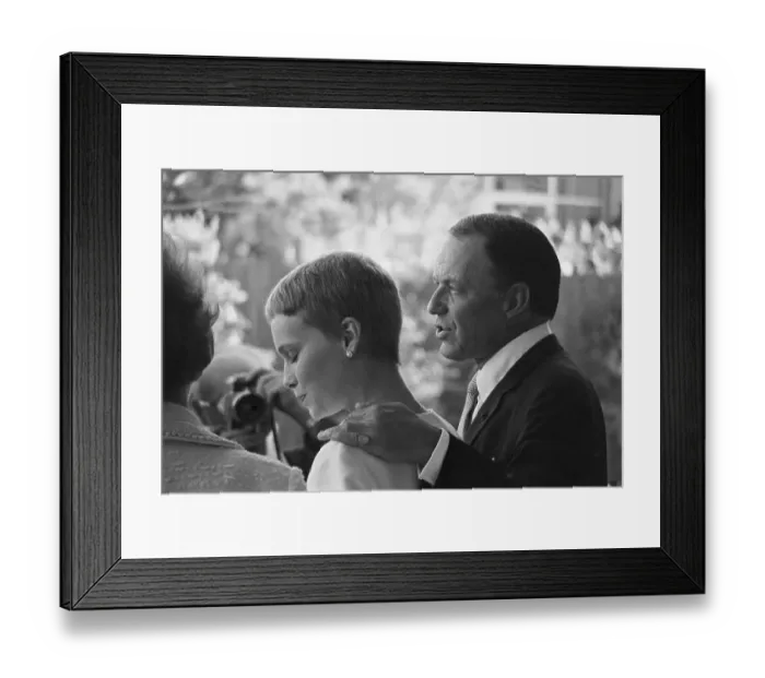 Framed Print : Frank Sinatra Embracing Mia Farrow