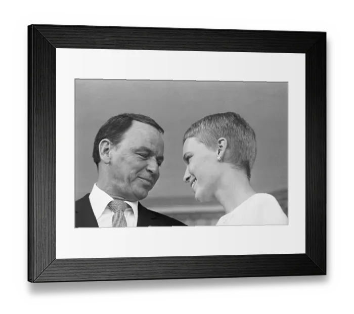 Framed Print : Frank Sinatra and Mia Farrow After Wedding Framed Print : Frank Sinatra and Mia Farrow After Wedding