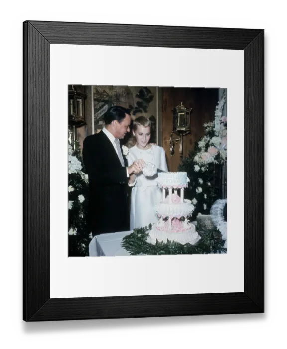 Framed Print : F.Sinatra & M.Farrow Cut Their Cake Framed Print : F.Sinatra & M.Farrow Cut Their Cake