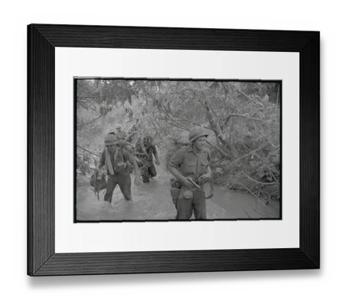 Framed Print : Soldiers Wading Through River in North Vietnam Framed Print : Soldiers Wading Through River in North Vietnam