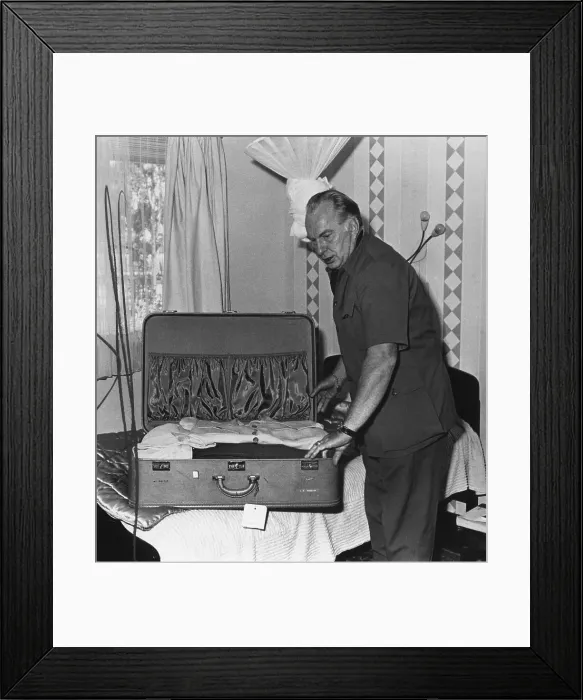 Framed Print : L. Ron Hubbard Packing Suitcase Framed Print : L. Ron Hubbard Packing Suitcase