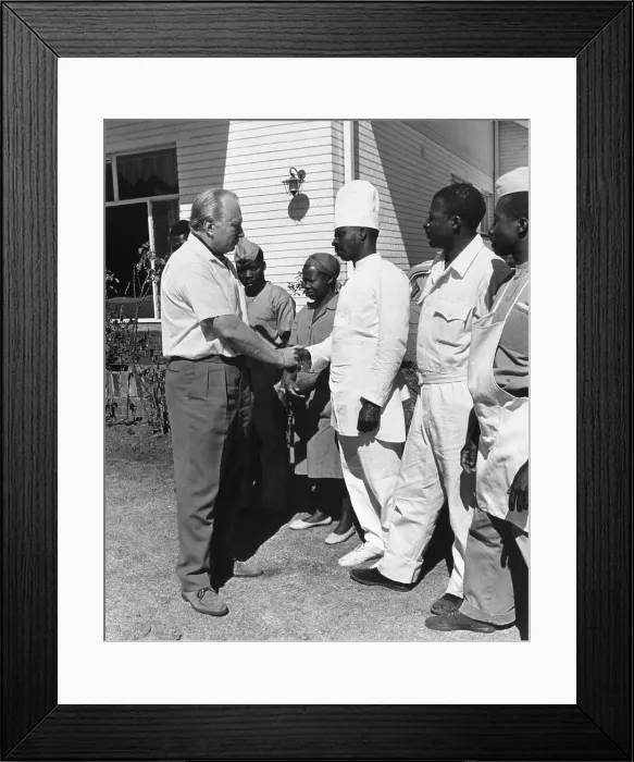Framed Print : L. Ron Hubbard Bidding His Rhodesian Workers Farewell Framed Print : L. Ron Hubbard Bidding His Rhodesian Workers Farewell