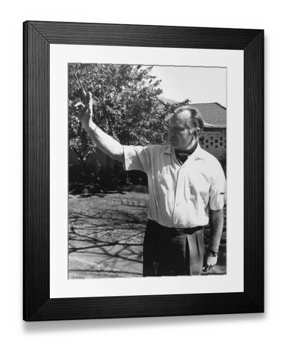 Framed Print : L. Ron Hubbard Waving Farewell in Rhodesia