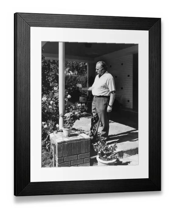 Framed Print : L. Ron Hubbard in Outdoor Garden Framed Print : L. Ron Hubbard in Outdoor Garden