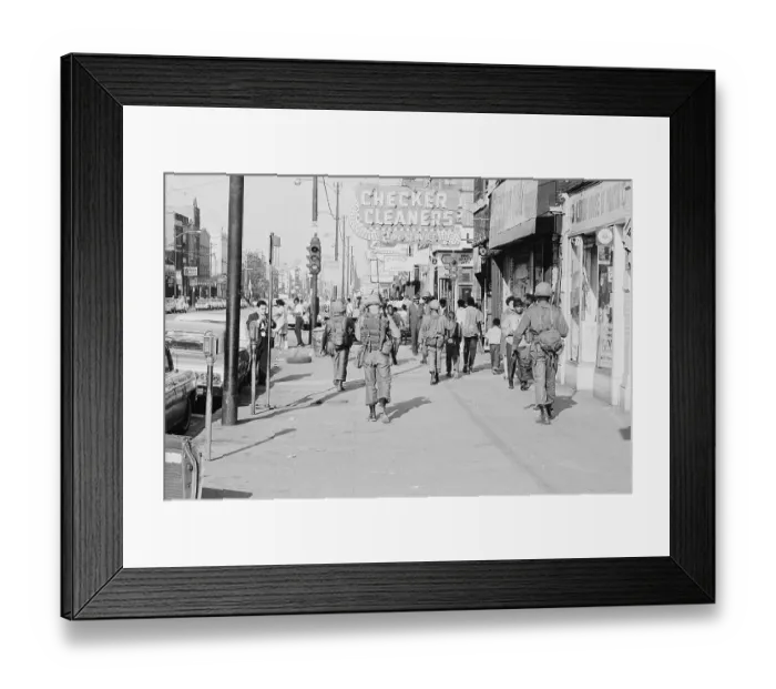 Framed Print : National Guardsmen Patrol Chicago Streets Framed Print : National Guardsmen Patrol Chicago Streets