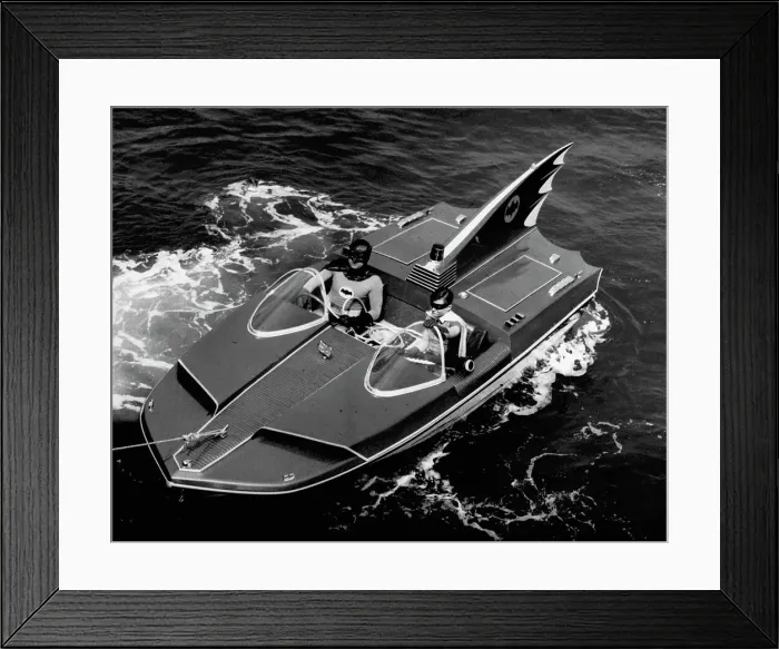 Framed Print : Batman and Robin in the Batboat Framed Print : Batman and Robin in the Batboat
