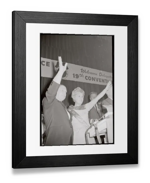 Framed Print : Jimmy Hoffa and His Wife Josephine Waving Framed Print : Jimmy Hoffa and His Wife Josephine Waving