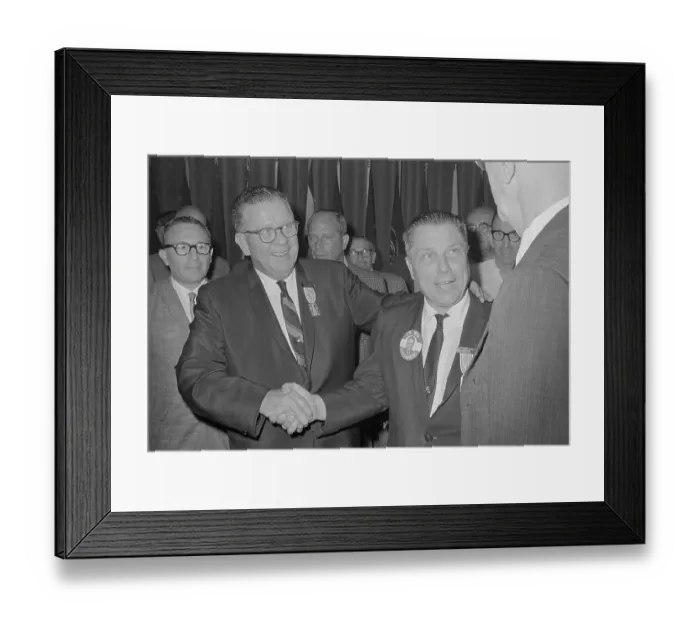 Framed Print : Jimmy Hoffa and Frank Fitzsimmons Shaking Hands Framed Print : Jimmy Hoffa and Frank Fitzsimmons Shaking Hands