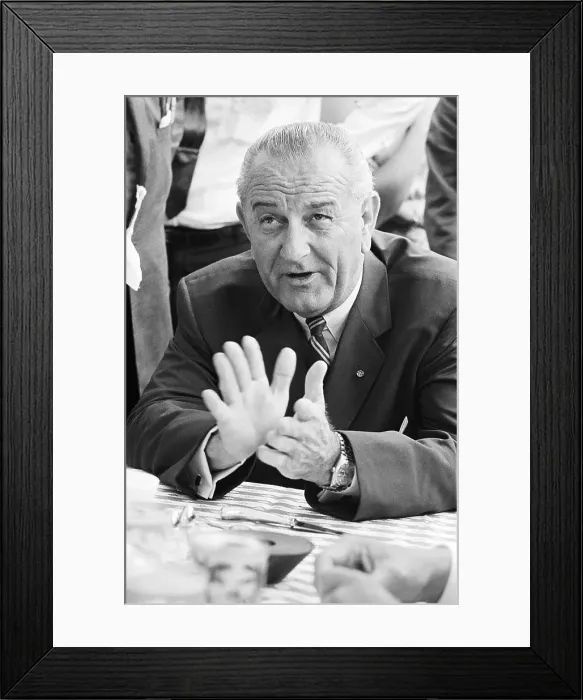 Framed Print : Lyndon Johnson Gesturing with his Hands Framed Print : Lyndon Johnson Gesturing with his Hands