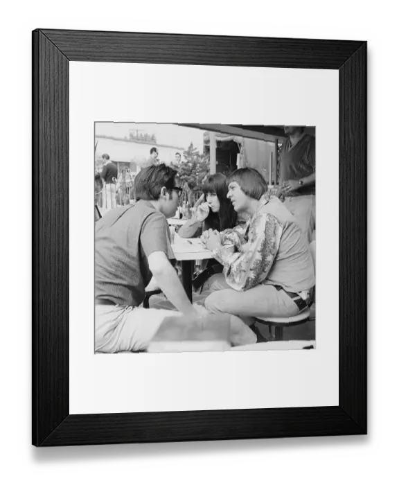 Framed Print : Sonny and Cher Conversing with Film Director Framed Print : Sonny and Cher Conversing with Film Director