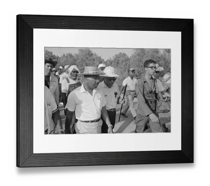 Framed Print : Martin Luther King Walking with James Meredith