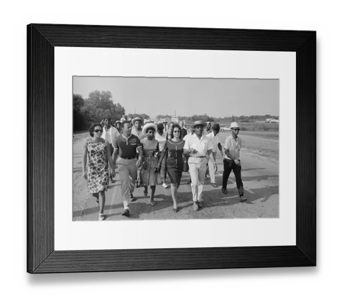 Framed Print : Martin Luther King Walking with Freedom Marchers Framed Print : Martin Luther King Walking with Freedom Marchers