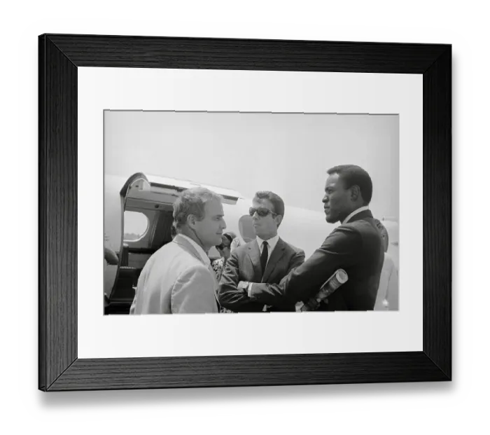 Framed Print : Marlon Brando with Anthony Franciosa and Rafer Johnson