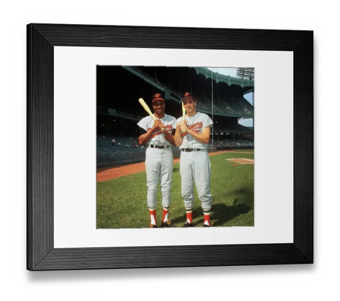 Framed Print : Portrait of Frank Robinson and Brooks Robinson Framed Print : Portrait of Frank Robinson and Brooks Robinson
