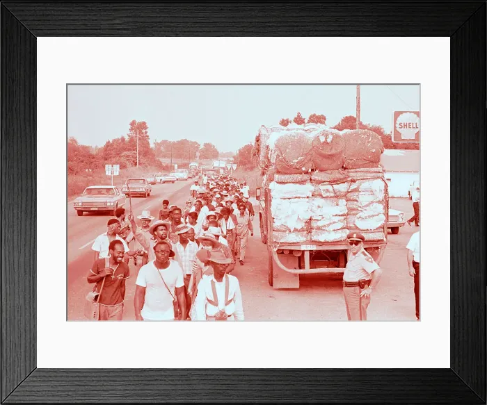 Framed Print : Freedom Marchers Passing A Truck Framed Print : Freedom Marchers Passing A Truck