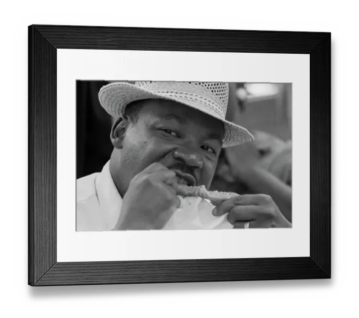 Framed Print : Martin L. King Biting Into Chicken Leg Framed Print : Martin L. King Biting Into Chicken Leg