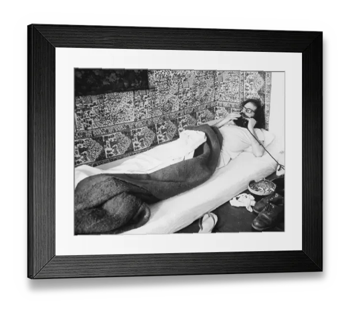 Framed Print : Allen Ginsberg Talking on the Telephone Framed Print : Allen Ginsberg Talking on the Telephone