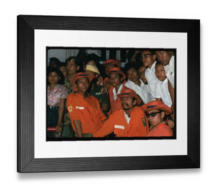 Framed Print : Meeting of Kami Struggle Forces Clad in Orange Jackets