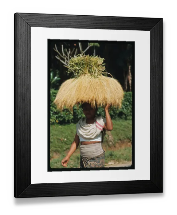 Framed Print : Worker Carrying Rice on Head Framed Print : Worker Carrying Rice on Head