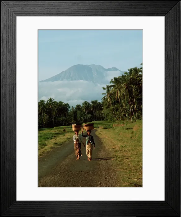 Framed Print : Mt. Agung Towering Over Roadside Framed Print : Mt. Agung Towering Over Roadside