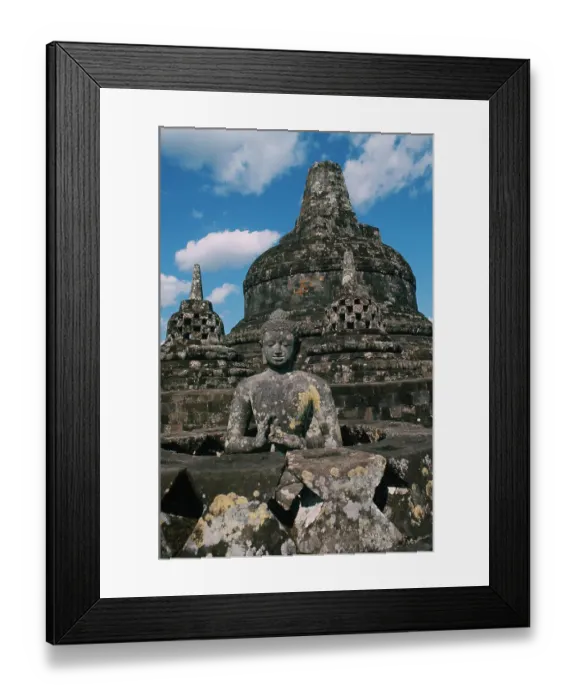 Framed Print : Buddhist Statues on Stupas Framed Print : Buddhist Statues on Stupas