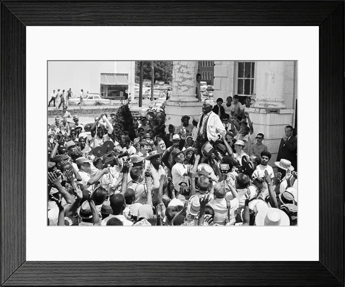 Framed Print : Man Hoisted on Shoulders of Marchers Framed Print : Man Hoisted on Shoulders of Marchers
