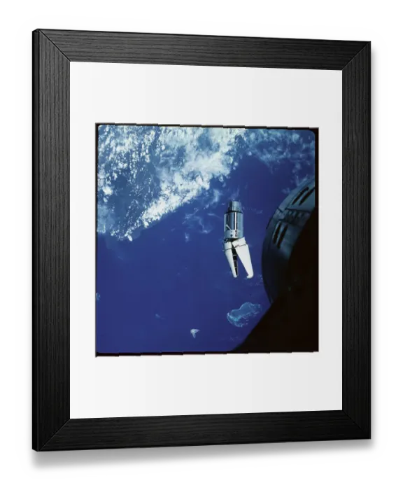Framed Print : View of Augmented Target Docking Adapter in Space Framed Print : View of Augmented Target Docking Adapter in Space