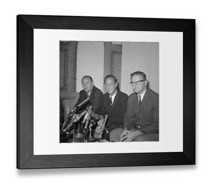 Framed Print : Football Officials Announce League Merger at Press Conference Framed Print : Football Officials Announce League Merger at Press Conference