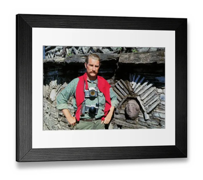 Framed Print : Gene Savoy Beside the Pajaten Ruins Framed Print : Gene Savoy Beside the Pajaten Ruins