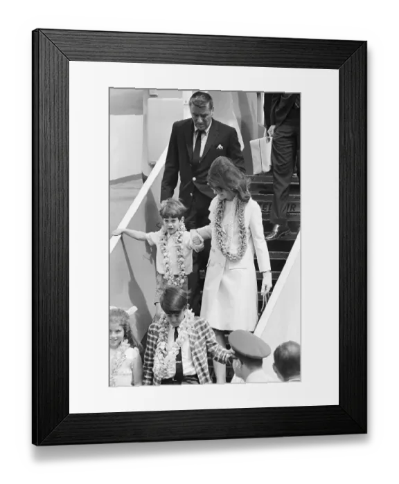 Framed Print : Jacqueline Kennedy and Peter Lawford Arriving In Honolulu Framed Print : Jacqueline Kennedy and Peter Lawford Arriving In Honolulu