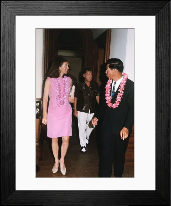 Framed Print : Jacqueline Kennedy Walking While on Her Hawaiian Tour Framed Print : Jacqueline Kennedy Walking While on Her Hawaiian Tour