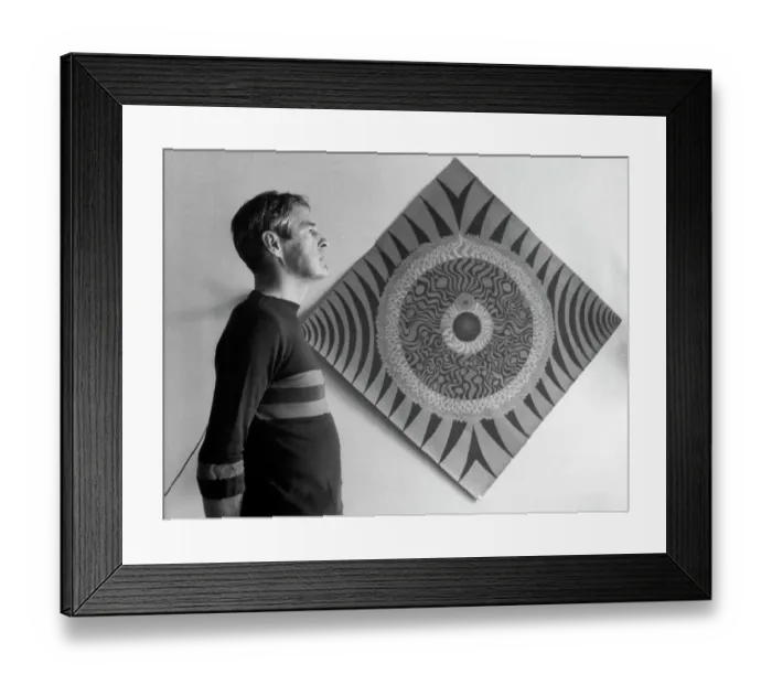 Framed Print : Psychologist Timothy Leary and Mandala Framed Print : Psychologist Timothy Leary and Mandala