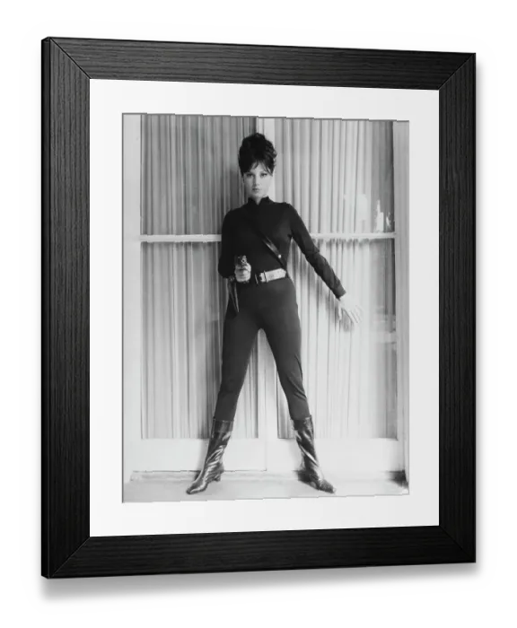 Framed Print : Modesty Blaise In Black Jump Suit Framed Print : Modesty Blaise In Black Jump Suit