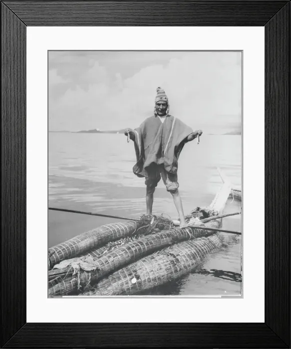 Framed Print : Bolivian Fisherman Holding Fish Framed Print : Bolivian Fisherman Holding Fish