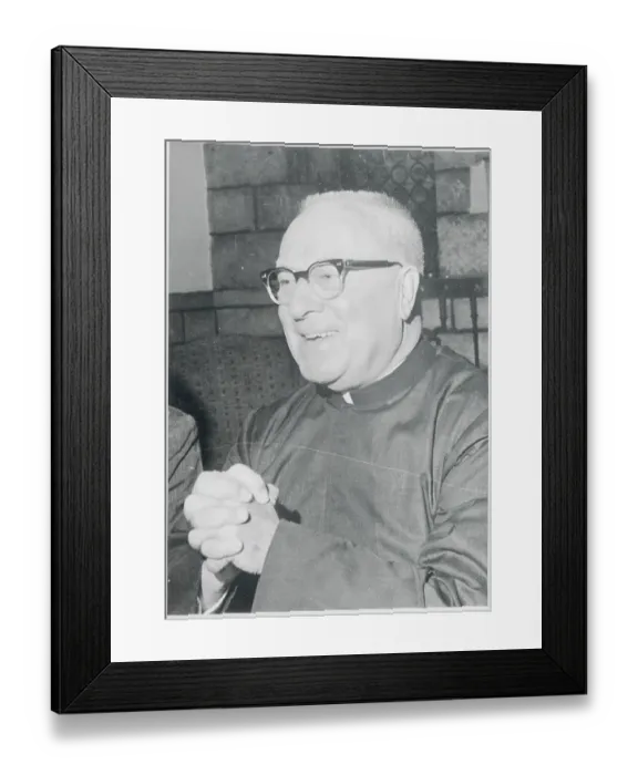 Framed Print : Catholic Priest Charles Coughlin with His Hands in Prayerful Position