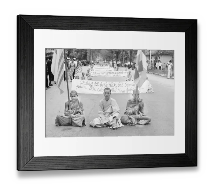 Framed Print : Buddhist Monks at Protest Framed Print : Buddhist Monks at Protest
