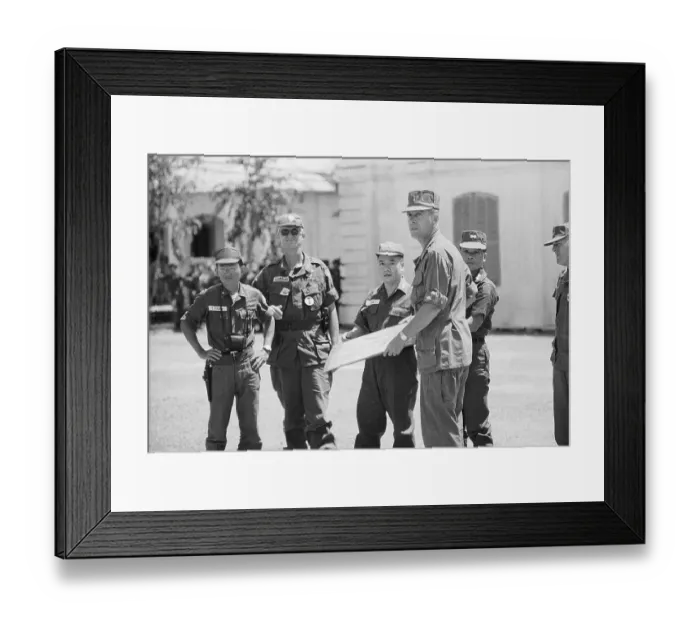 Framed Print : Vietnamese and US Officers Meeting in Vietnam Framed Print : Vietnamese and US Officers Meeting in Vietnam