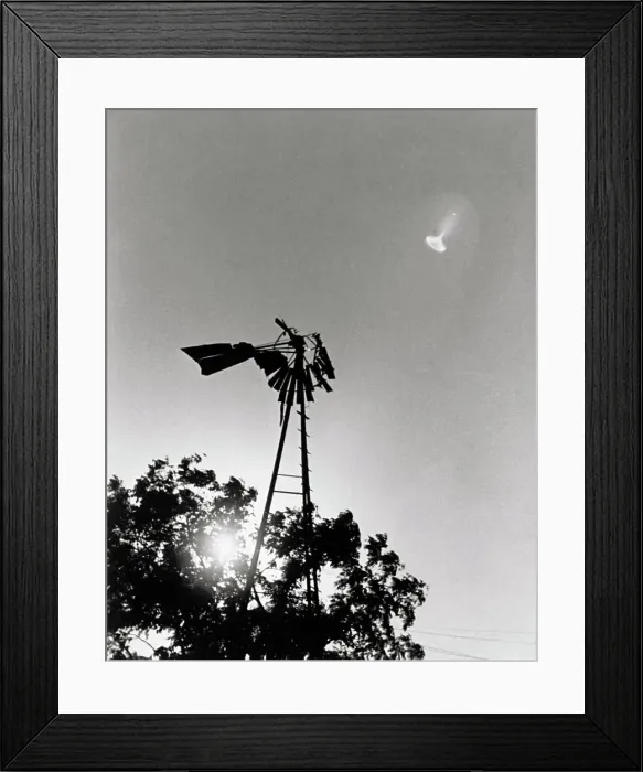 Framed Print : UFO Flying over Windmill Framed Print : UFO Flying over Windmill