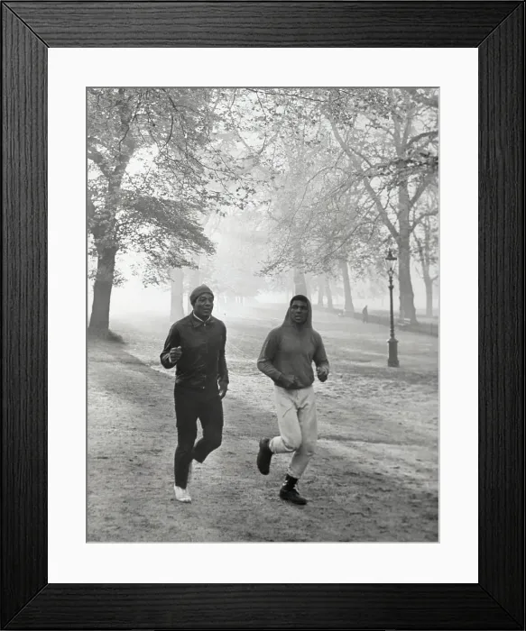 Framed Print : Jimmy Brown Jogging with Muhammad Ali Framed Print : Jimmy Brown Jogging with Muhammad Ali