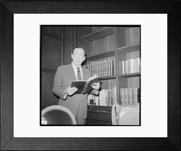 Framed Print : Robert F. Wagner Looking Over a Book