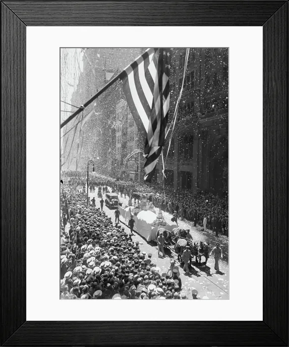 Framed Print : Lindbergh Floats Moving Down Broadway Framed Print : Lindbergh Floats Moving Down Broadway