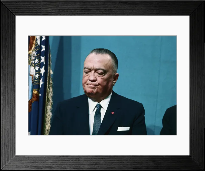 Framed Print : J. Edgar Hoover Listening to Speech Framed Print : J. Edgar Hoover Listening to Speech